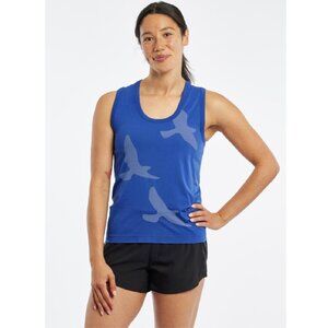 Oiselle Altitude Tank XS – Deep Blue Bird Graphic | NWT Seamless Running Top